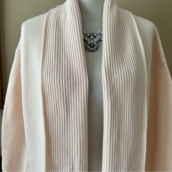 Allbirds Ivory Wool Cardi Long Merino Wool Duster Cardigan Shawl Collar S M New - Picture 10 of 12